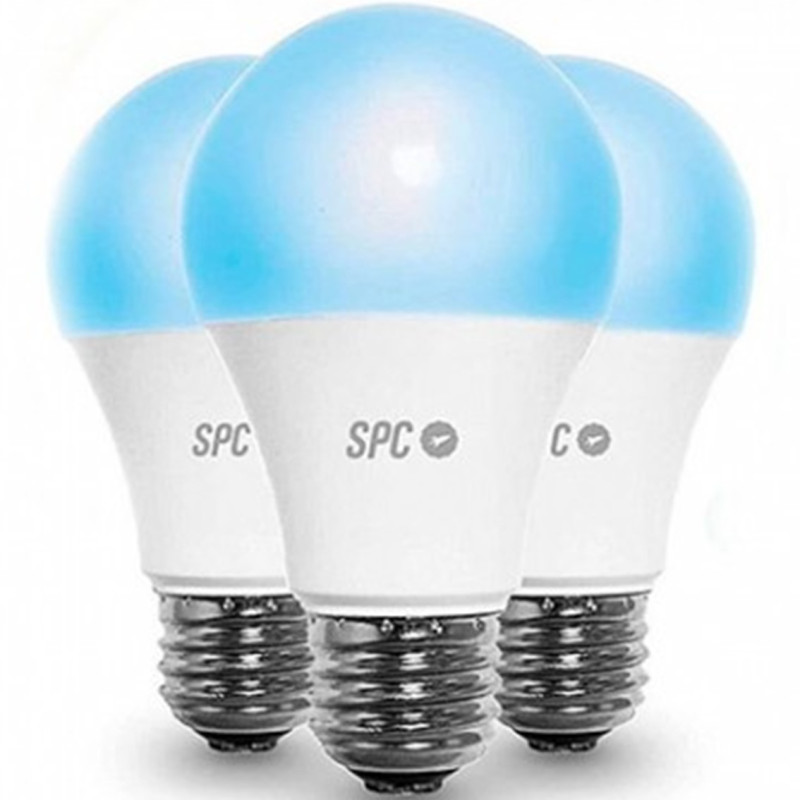 Bombilla inteligente spc aura 1050 10w pack 3 uds 2700 - 6500k -  16 mill.colores -  70 -  spc iot -  comando voz