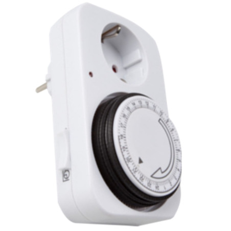 Programador silver electronic analgico -  24 horas -  3600w -  250v -  16a -  50hz -  ip 20 -  ajustable 15 minutos -  24h negro