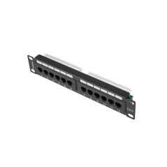 Patch panel lanberg 12 puertos 1u 10 pulgadas cat.6 negro