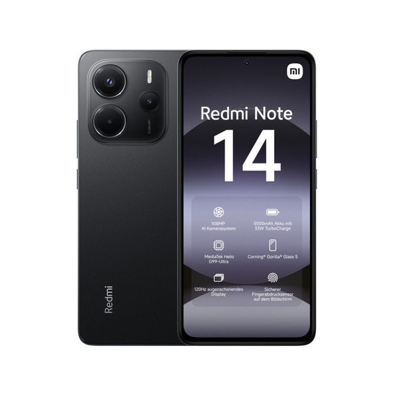 XIAOMI REDMI NOTE 14 8+256GB DS 4G MIDNIGHT BLACK OEM MZB0INYEU