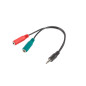 Adaptador lanberg minijack 3.5mm m 4pin 2x minijack 3.5mm h 3pin