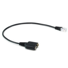 Cable rj9 a  2 x jack 3.5mm equip macho - hembra 0.25m