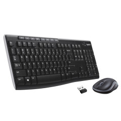 Teclado + mouse logitech mk270 optico wireless inalambrico usb 2.0 negro