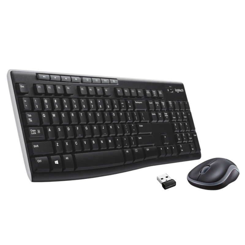 Teclado + mouse logitech mk270 optico wireless inalambrico usb 2.0 negro