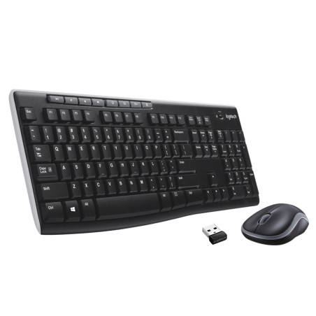 Teclado + mouse logitech mk270 optico wireless inalambrico usb 2.0 negro
