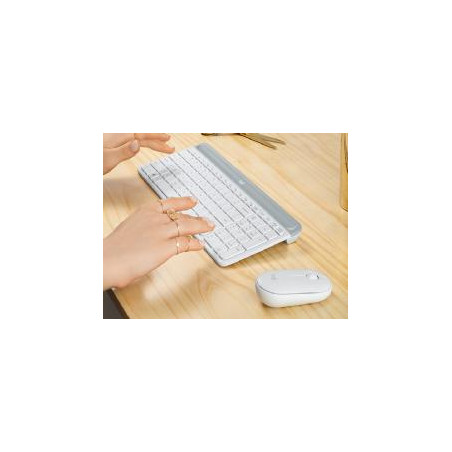 Teclado + mouse logitech mk470 wireless inalambrico blanco