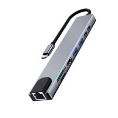 Docking station usb tipo c ewent ew1146 8 en 1 87w - hdmi 4k - 1 x usb tipo c pd - 1 x usb tipo c - 2 x usb tipo a - rj45 - lect
