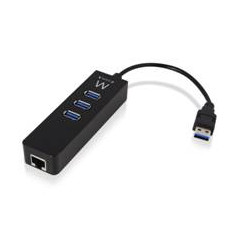 Hub usb ewent 3 puertos + 1 puerto gigabit lan -  usb 3.1 gen 1