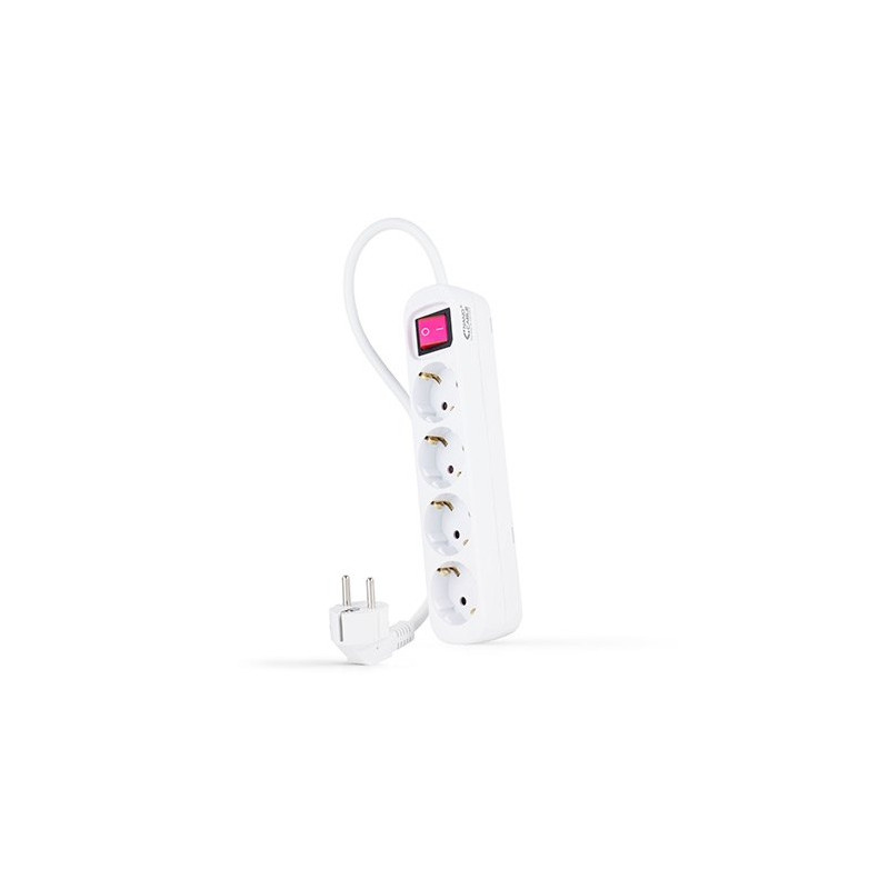 Regleta 4 tomas 1.4m con interruptor nanocable blanco 4 tomas -  250v -  proteccion