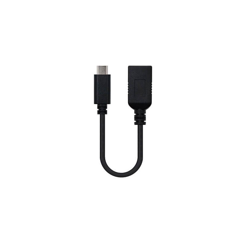 Cable otg usb tipo a 3.1 a usb tipo c 3.1 nanocable 15cm -  hembra - macho -  negro
