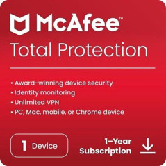 Antivirus mcafee total proteccion 1 dispositivo 1 ao esd (descarga directa)