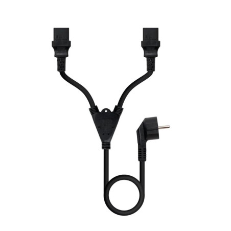 Cable alimentacion schuko a 2x c13 nanocable 1.8m -  macho - hembra -  negro
