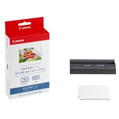 Papel foto canon selphy kc - 18if + tinta 18 adhesivos tarjeta credito series cp