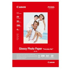 Papel canon fotografico gp - 501 con brillo a4 20 hojas