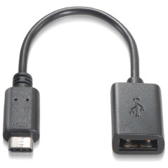 Cable usb tipo c a usb 2.0 nanocable 0.15m -  macho - hembra -  negro