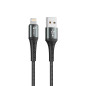 Cable qcharx lyon usb a lightning 3a - 1 m - aleacin de aluminio negro cordon metlico