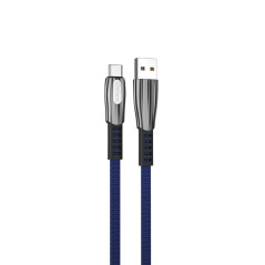 Cable qcharx florence usb a tipo c  3a - 1 m - zinc azul cordn plano premium
