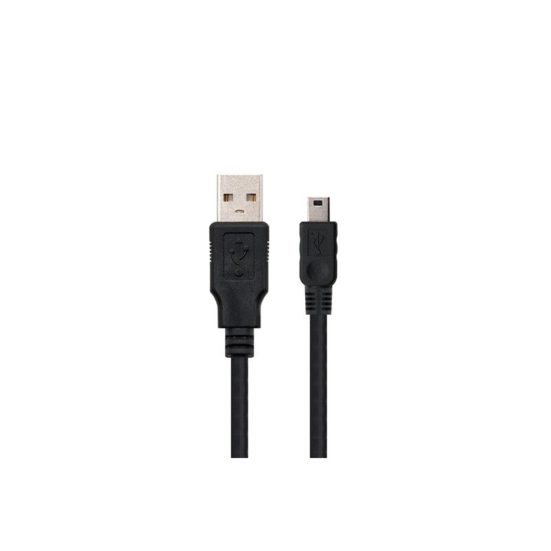 Cable usb tipo a 2.0 a mini usb 5 pin nanocable 0.5m negro macho - macho