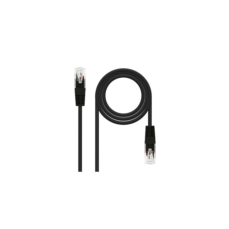 Latiguillo cable red utp cat.5e rj45 nanocable 1m negro
