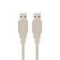 Cable usb(a) 2.0 a usb(a) 2.0 nanocable 2m beige macho a macho