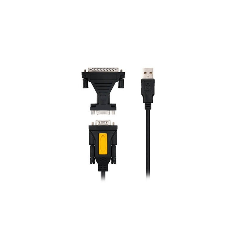 Cable conversor usb tipo a a rs232 nanocable 1.8m -  macho - macho -  incluye adaptador db9(h) a db25(m)