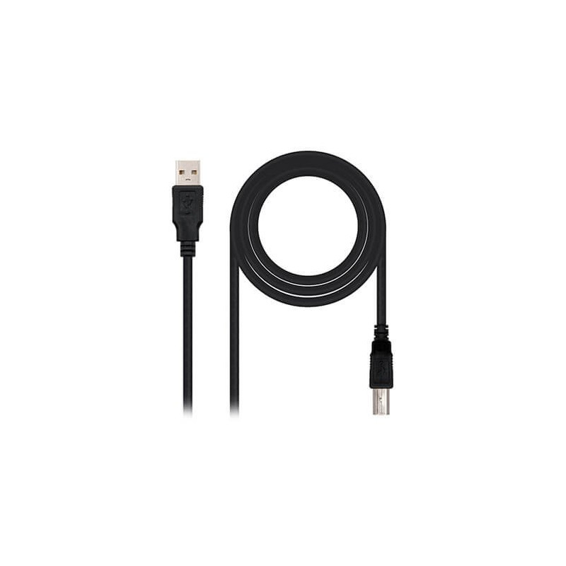 Cable impresora nanocable usb tipo a 2.0 a usb tipo b 2.0 1m negro macho - macho