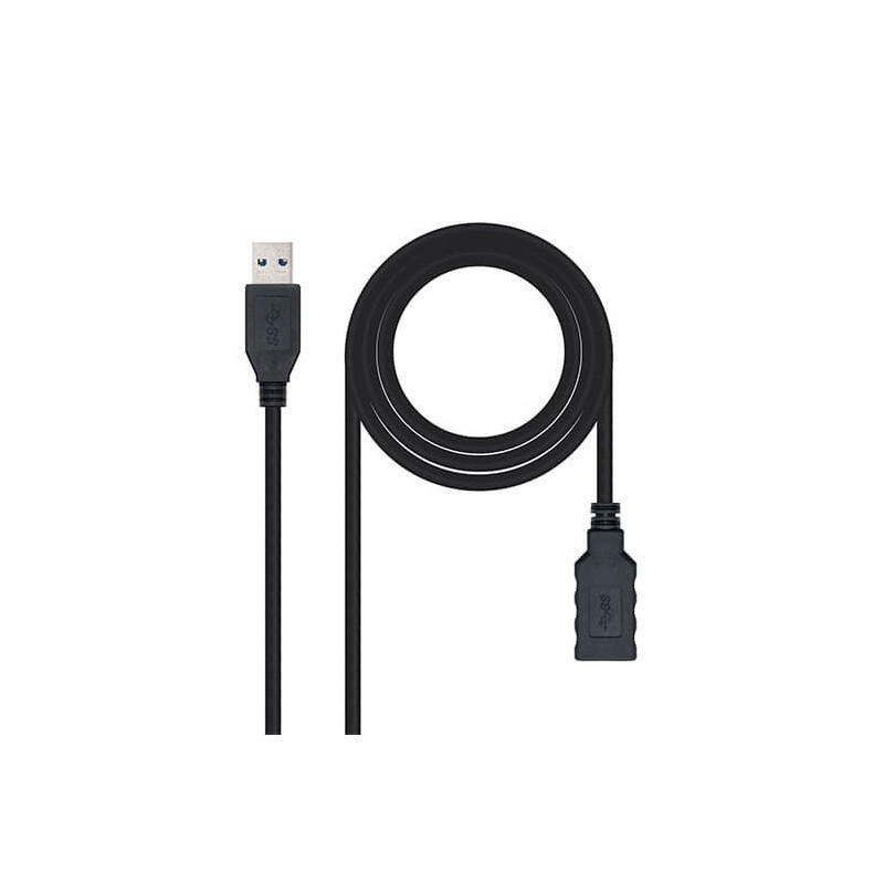 Cable usb tipo a 3.0 a usb tipo a 3.0 nanocable 1m negro macho - hembra