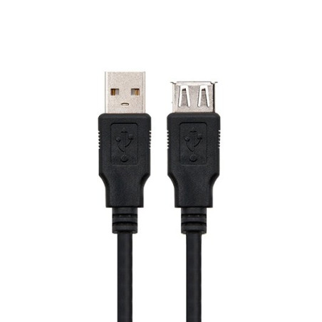 Cable alargador usb nanocable  tipo a 2.0 a usb tipo a 2.0 1.8m negro macho - hembra