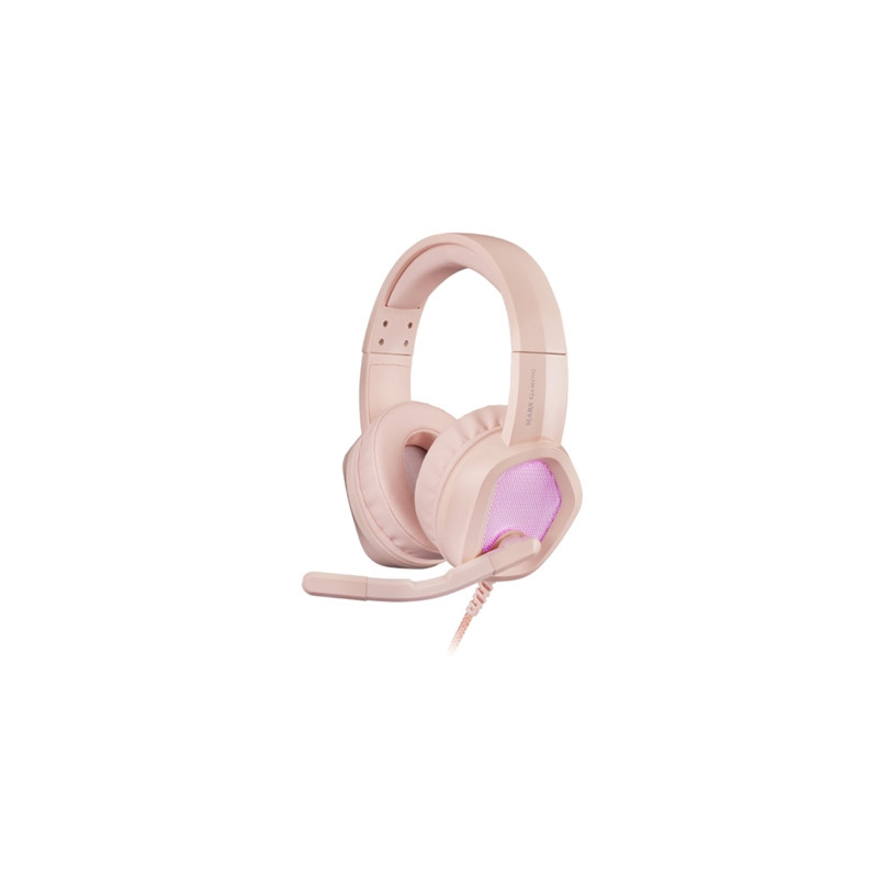 Auriculares mars gaming mh320 rosa jack 3.5mm + usb con microfono compatible con windows -  ps4 -  ps5 -  xbox one -  xbox serie