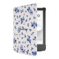 Pocketbook funda shell series verse + verse pro - patron flores blanco azul