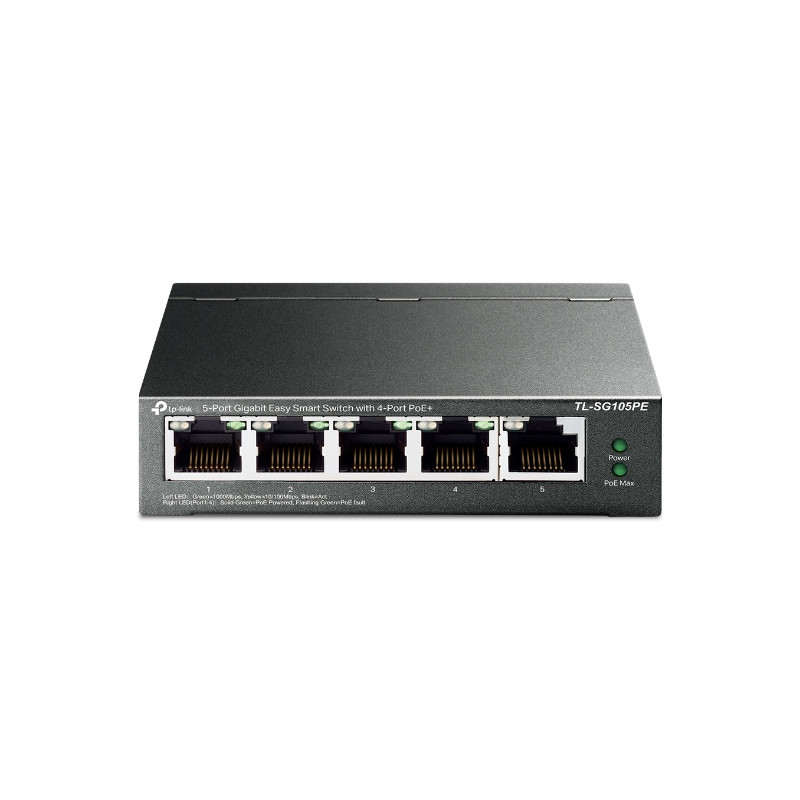 Switch 5 puertos tp - link tl - sg105pe easy smart 10 - 100 - 1000 4 puertos poe