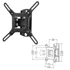 Soporte inclinable de pared phoenix para tv - monitor hasta 42 pulgadas inclinacion 15 vesa 200x200 hasta 20kg negro