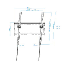 TooQ LP1071T-B TV mount stand 70" Black