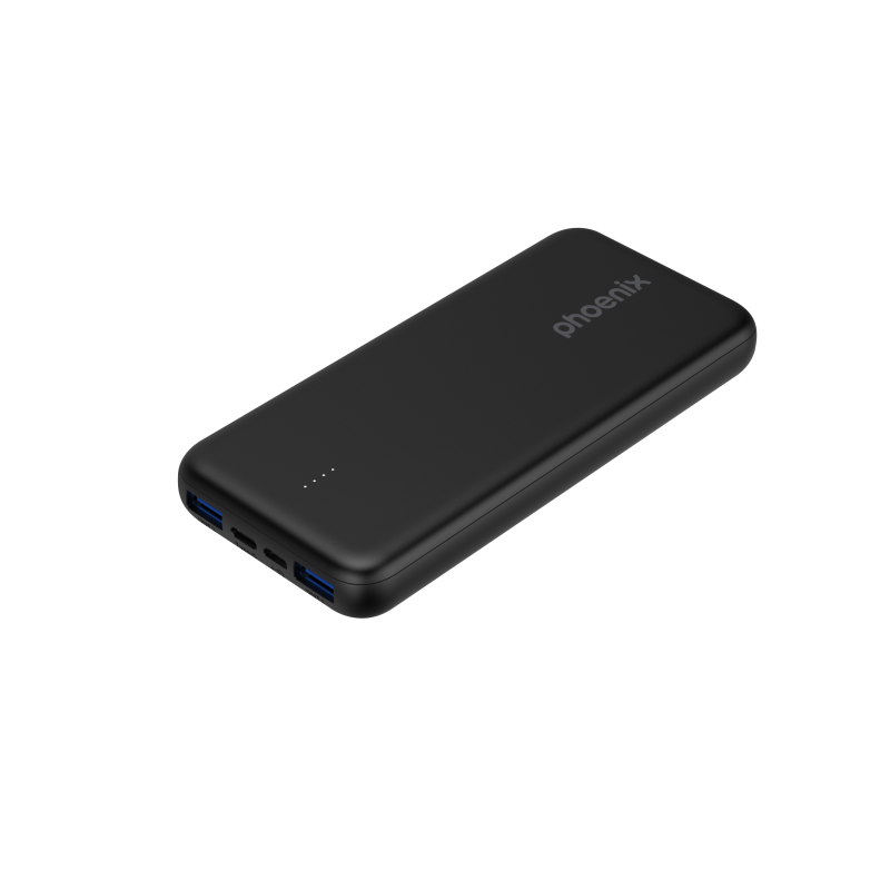 Phoenix powerbank batera externa 10000mah con 2 usb carga rapida y 1 usb tipo c pd