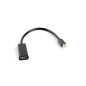 Adaptador lanberg minidisplayport macho -  hdmi hembra 20cm negro