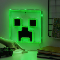 Lmpara de pared paladone minecraft creeper luz led neon