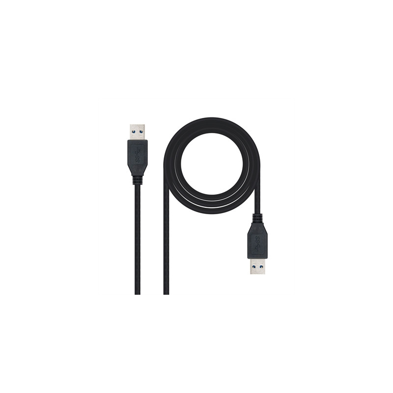 Cable usb 3.0 tipo a nanocable 1m -  macho - macho -  negro