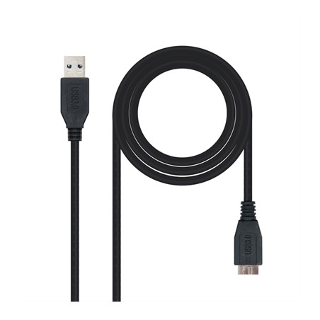 Cable usb 3.0 tipo a a micro usb tipo b nanocable 2m -  macho - macho -  negro
