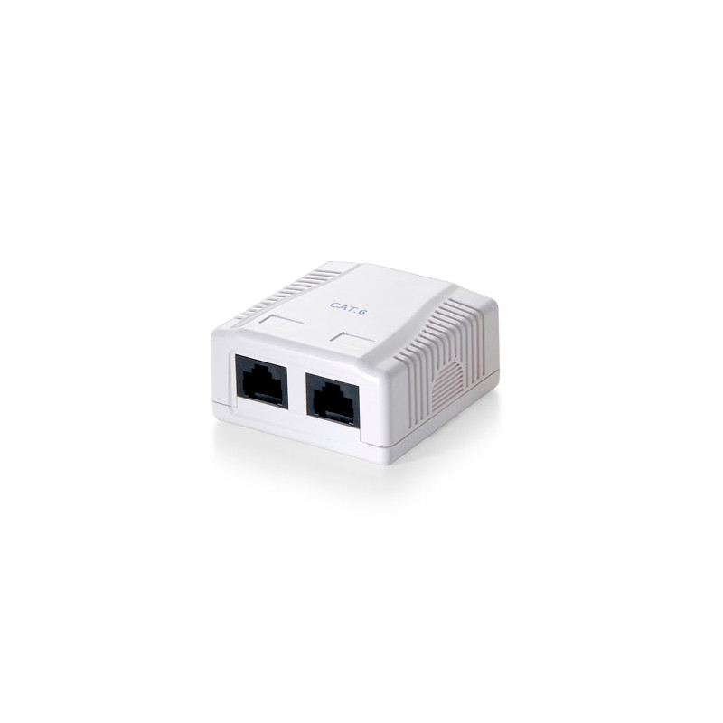 Roseta de superficie equip cat6 utp 2 puertos hembras rj45