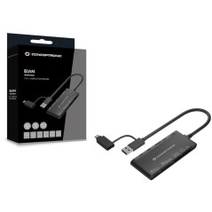 Lector de tarjetas externo usb tipo c -  usb tipo a 7 en 1 conceptronic bian03b usb 3.0 sd - sdhc - sdxc mmc ms m2 ct xd micro s