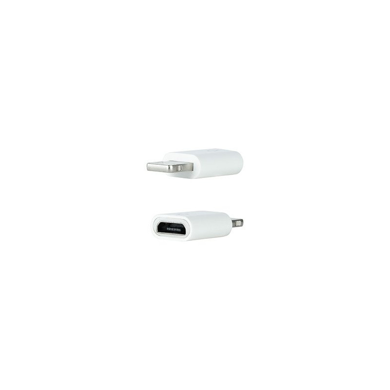 Adaptador lightning a micro usb nanocable -  macho - hembra -   blanco
