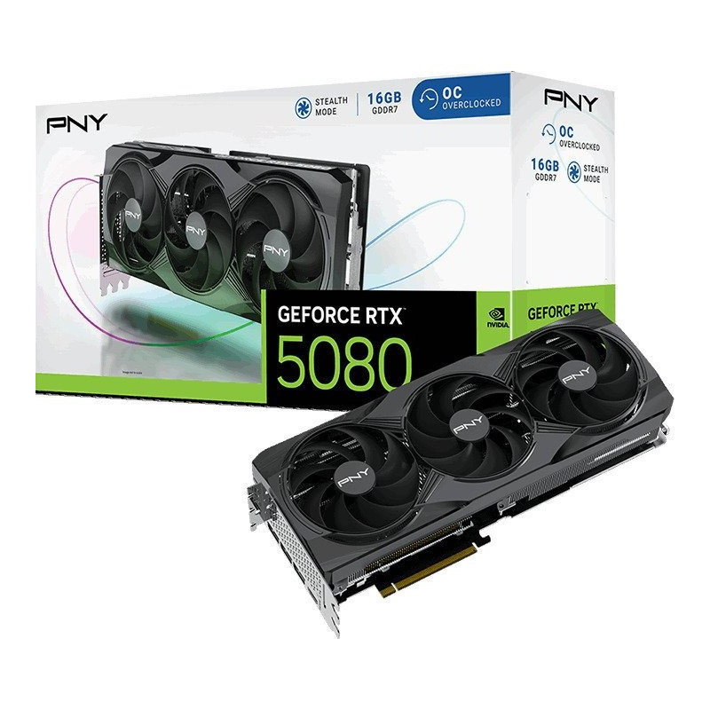 Tarjeta grafica pny geforce rtx 5080 oc 16gb ddr7 3xdp