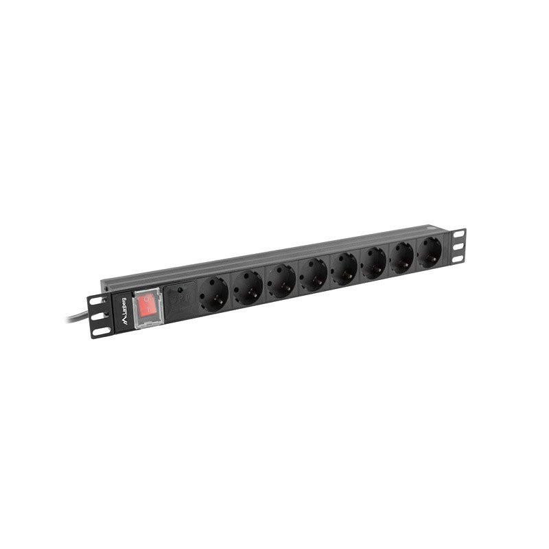 Regleta lanberg 1u 16a rack 19 8x schuko negro 2m