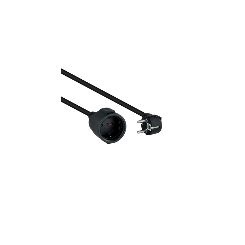 Cable de alimentacion schuko nanocable 2m -  macho - hembra -  negro