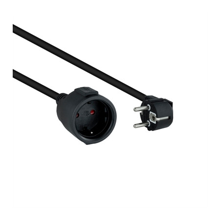 Cable de alimentacion schuko nanocable 2m -  macho - hembra -  negro