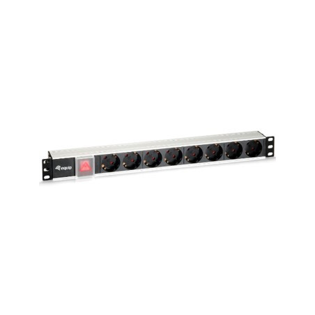 Regleta alimentacion equip rack 19 pulgadas 1u 8 tomas 3500w cable 1.8m interruptor aluminio