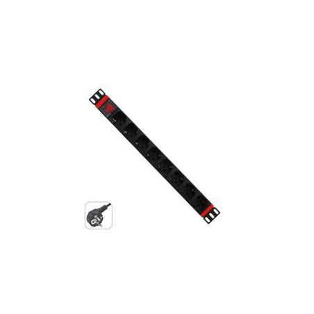 Regleta rack wp 1u 8 enchufes schuko con interruptor