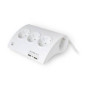 Regleta de escritorio ewent 5 tomas de corriente -  2 puertos usb -  blanco