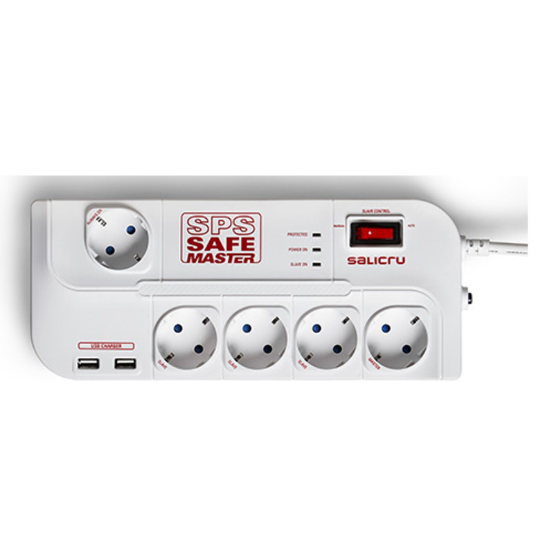 Regleta salicru sps.safe master proteccion inteligente 5 tomas schuko hub usb