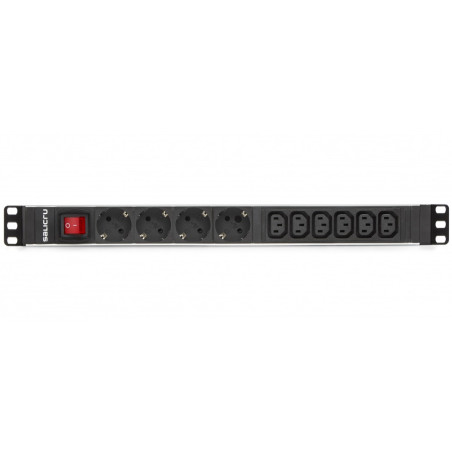 Regleta salicru para rack 19 pulgadas sps pdu 4 tomas schuko 6 tomas iec interruptor